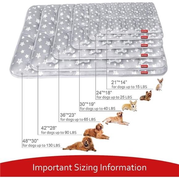 Dog Crate Mat (36" X 23"), Soft Dog Bed Mat with Cute Stars, Personalized DogPad - Picture 6 of 6
